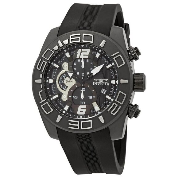 NWT Authentic Invicta Pro Diver Chronograph Black Dial Men's Watch - Picture 1 of 3
